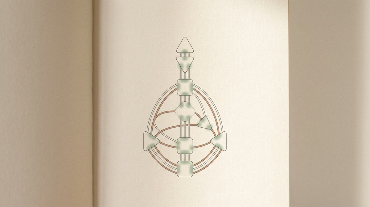 Illustration of a Human Design Bodygraph chart showing nine geometric centers connected by channels, with birth data inputs of date, time, and location.